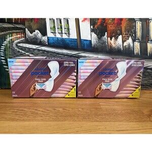 2 Always Pocket FlexFoam Full Size Incontinence Pads Regular Women Lot 2 22ct